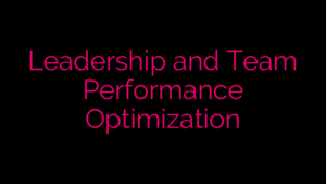 Leadership and Team Performance Optimization